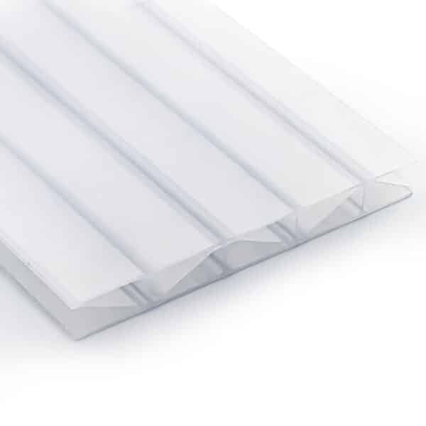 Polycarbonaat kanaalplaten 16 mm opaal Premium Longlife diagonale banen