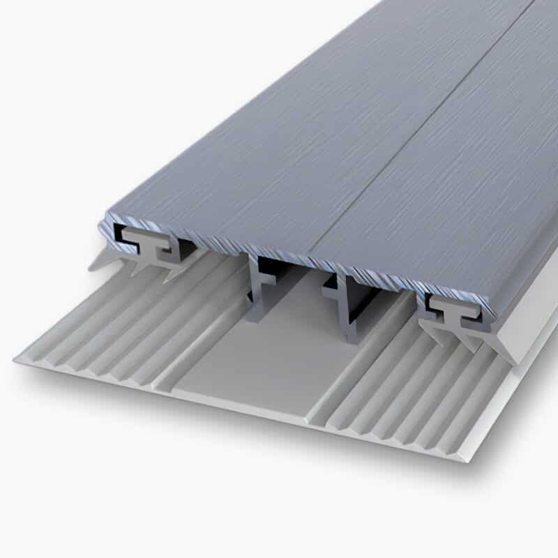 Universeel bovenprofiel aluminium rubber - voor kanaalplaten 16 mm (met TPR vlakke profielstrip)